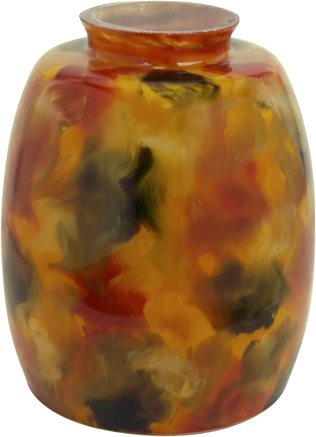 Aspen Creative 23110-1 Transitional Style Replacement Art Glass Shade, 2-1/8" Fitter Size, 5-1/4" high x 3-7/8" diameter, 1 Pack