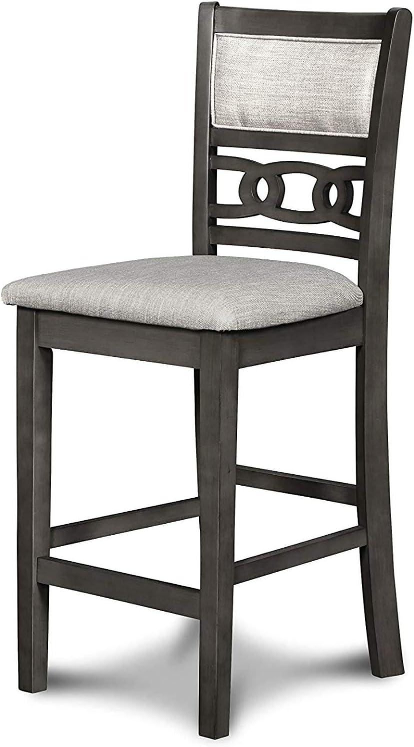 New Classic Furniture Gia Solid Wood Counter Table W/2 Chairs in Gray