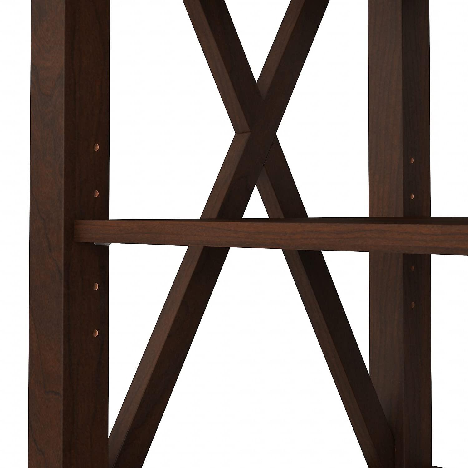 Bush Furniture Key West Tall TV Stand for 65 Inch TV in Bing Cherry, Farmhouse Entertainment Center with Storage