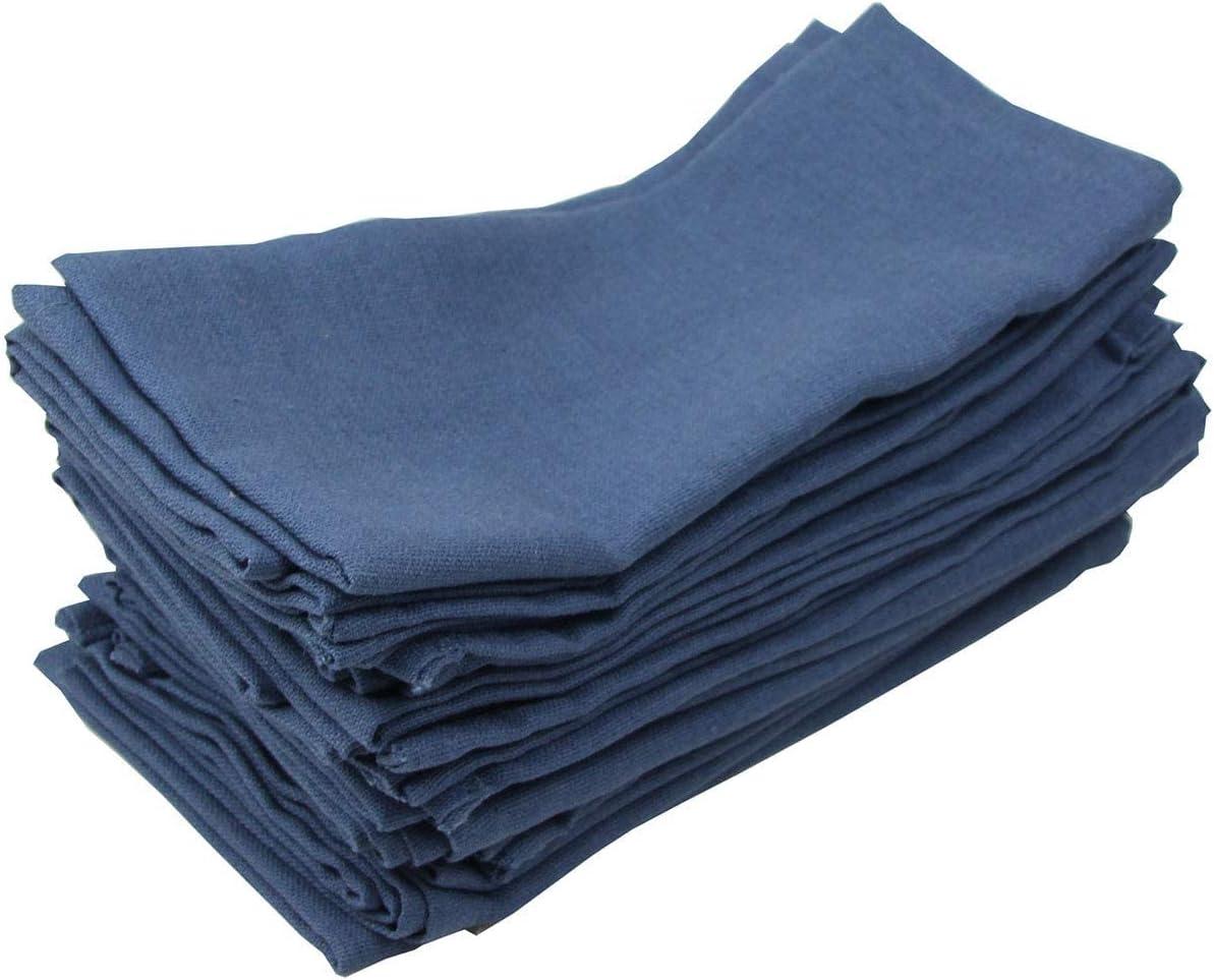 Solid Color Linen Cotton Thin Dinner Cloth Napkins Set of 12 (40 x 40 cm) for Events & Home Use