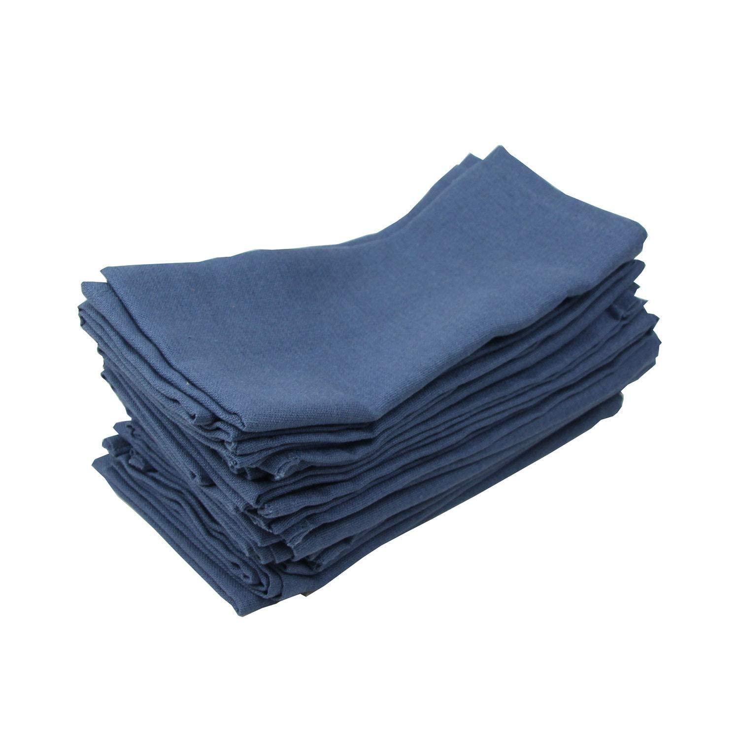 Solid Color Linen Cotton Thin Dinner Cloth Napkins Set of 12 (40 x 40 cm) for Events & Home Use