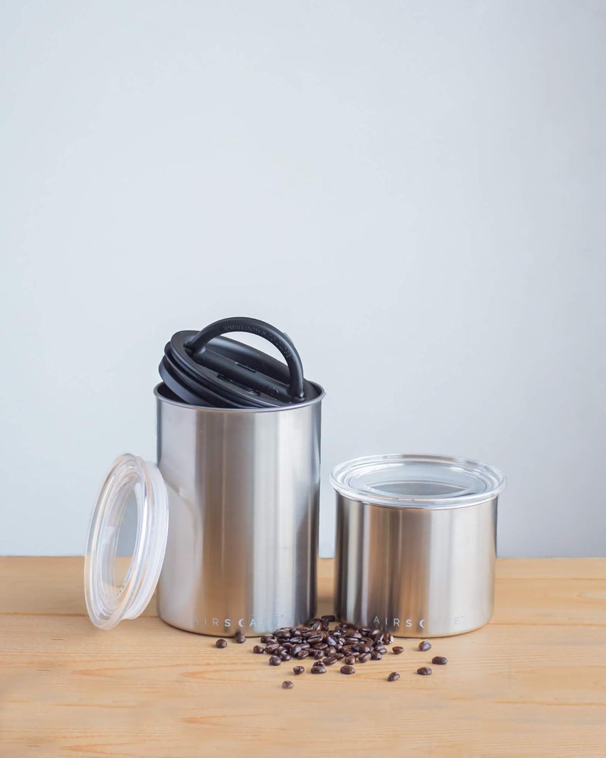 Matte Black Stainless Steel Airtight Coffee Canister