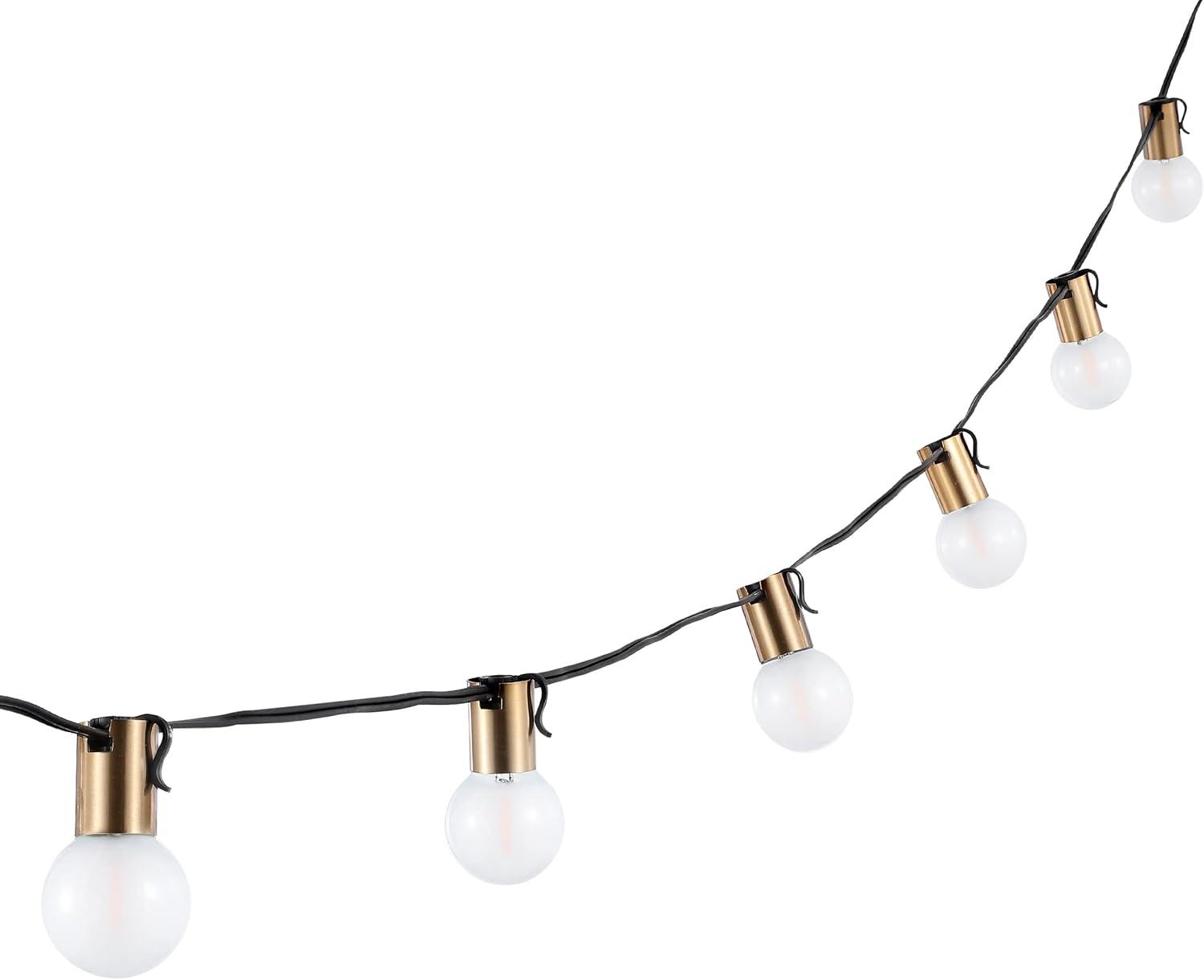 Farrynn Outdoor String Lights - Brass / Black - Safavieh..