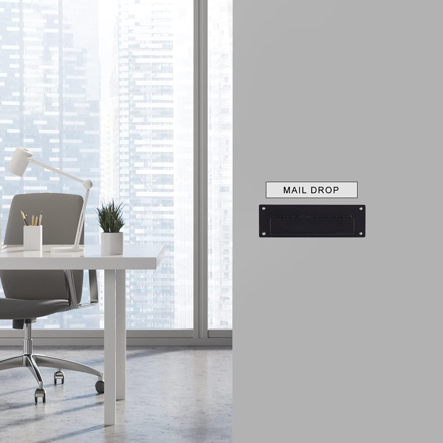 Black Steel Wall Mount Mail Slot with Lock