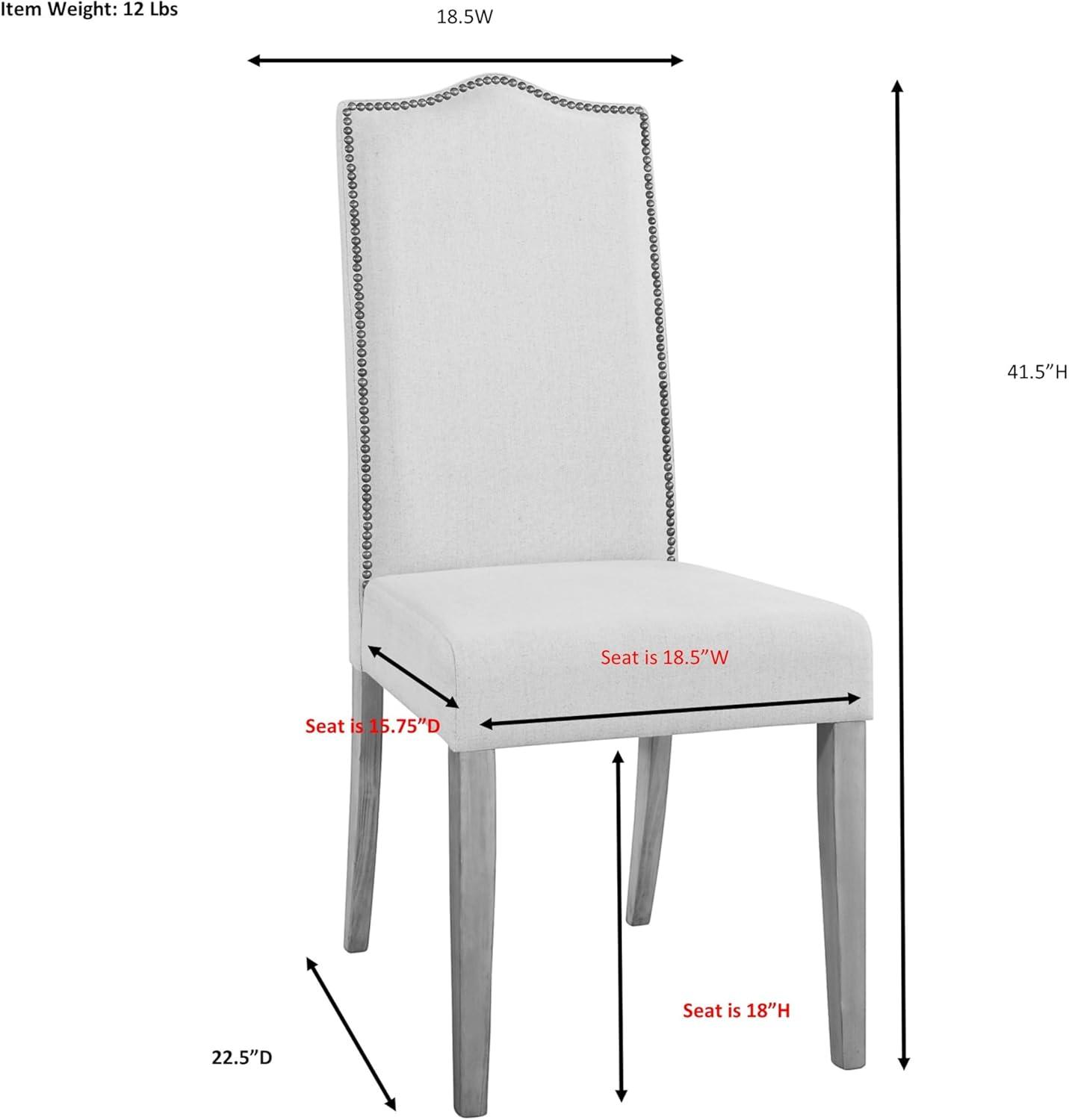 Carolina Living Florence Parson Chair Dark Chestnut: Upholstered Linen & Cotton, Nailhead Trim, Wood Legs