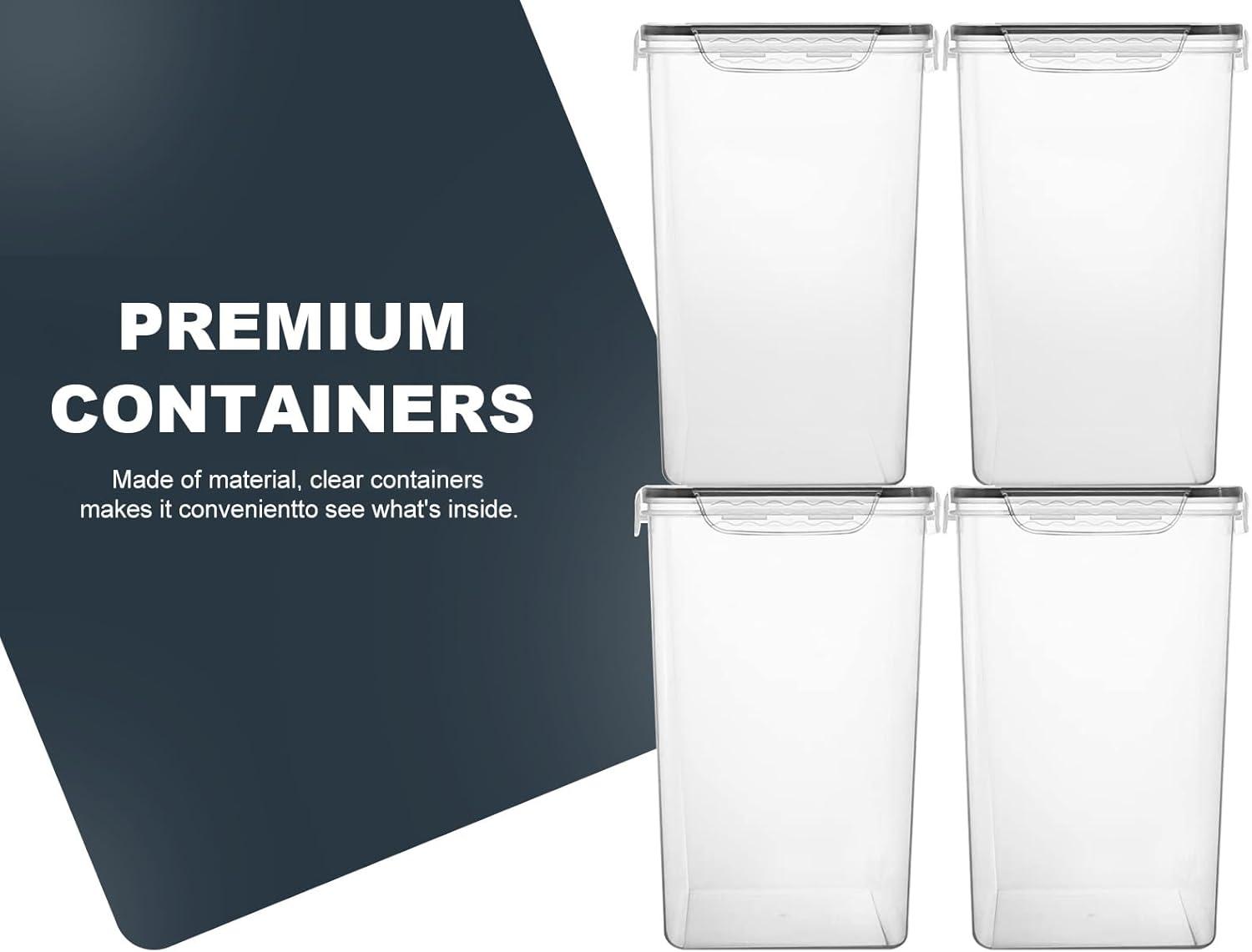 Prep & Savour Extra Large 7qt / 6.5L/220oz Tall Food Storage Containers, WIDE & DEEP, 4-Piece Plastic Airtight Kitchen Pantry Storage Containers for Flour, Sugar, with 4 Measuring Cups,20 Labels