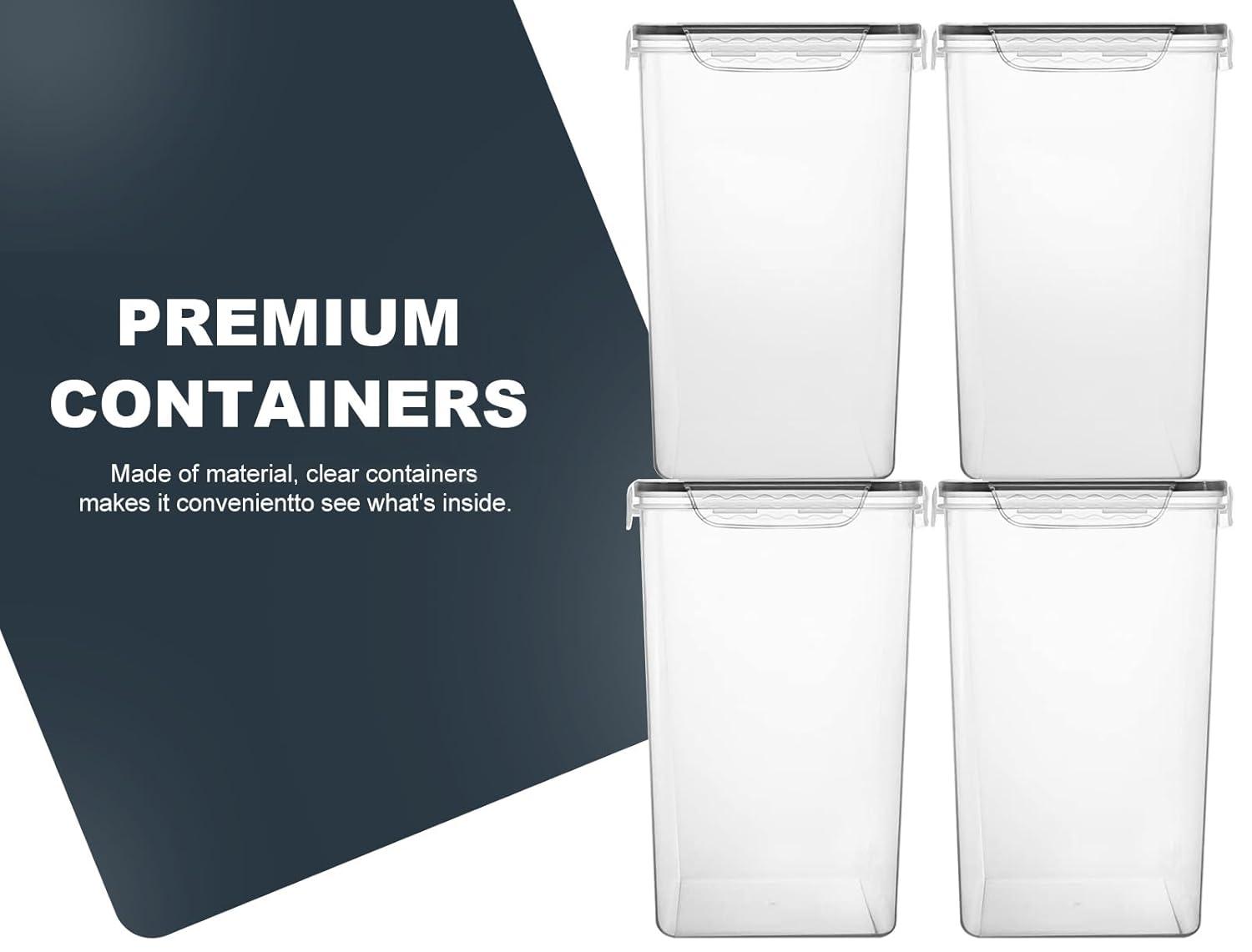 Prep & Savour Extra Large 7qt / 6.5L/220oz Tall Food Storage Containers, WIDE & DEEP, 4-Piece Plastic Airtight Kitchen Pantry Storage Containers for Flour, Sugar, with 4 Measuring Cups,20 Labels