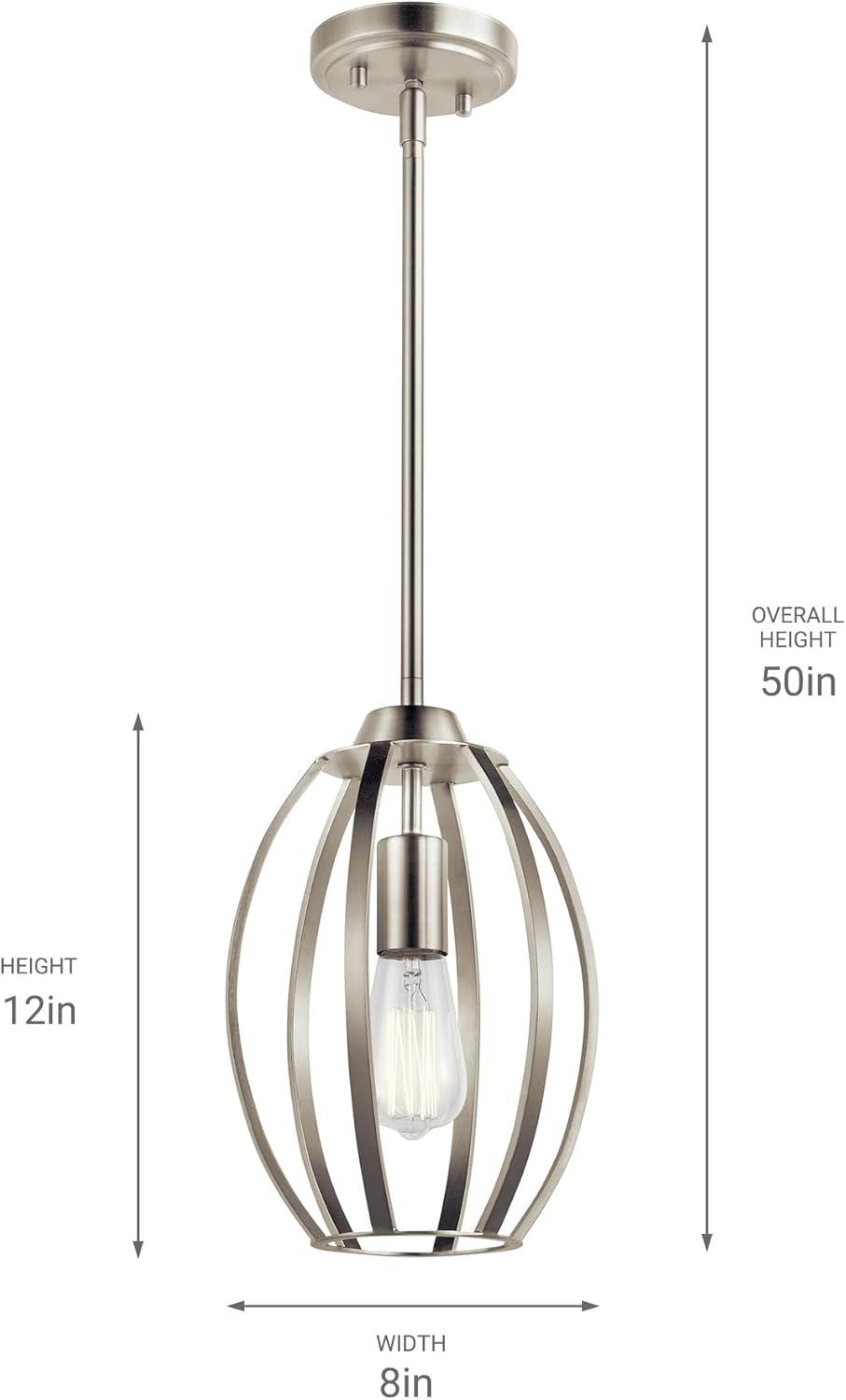 Tao 1 Light Pendant Brushed Nickel