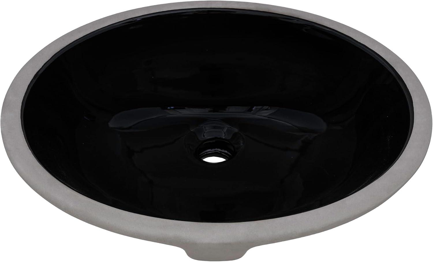 Ruvati 16 x 13 inch Undermount Bathroom Sink Oval Porcelain Ceramic with Overflow