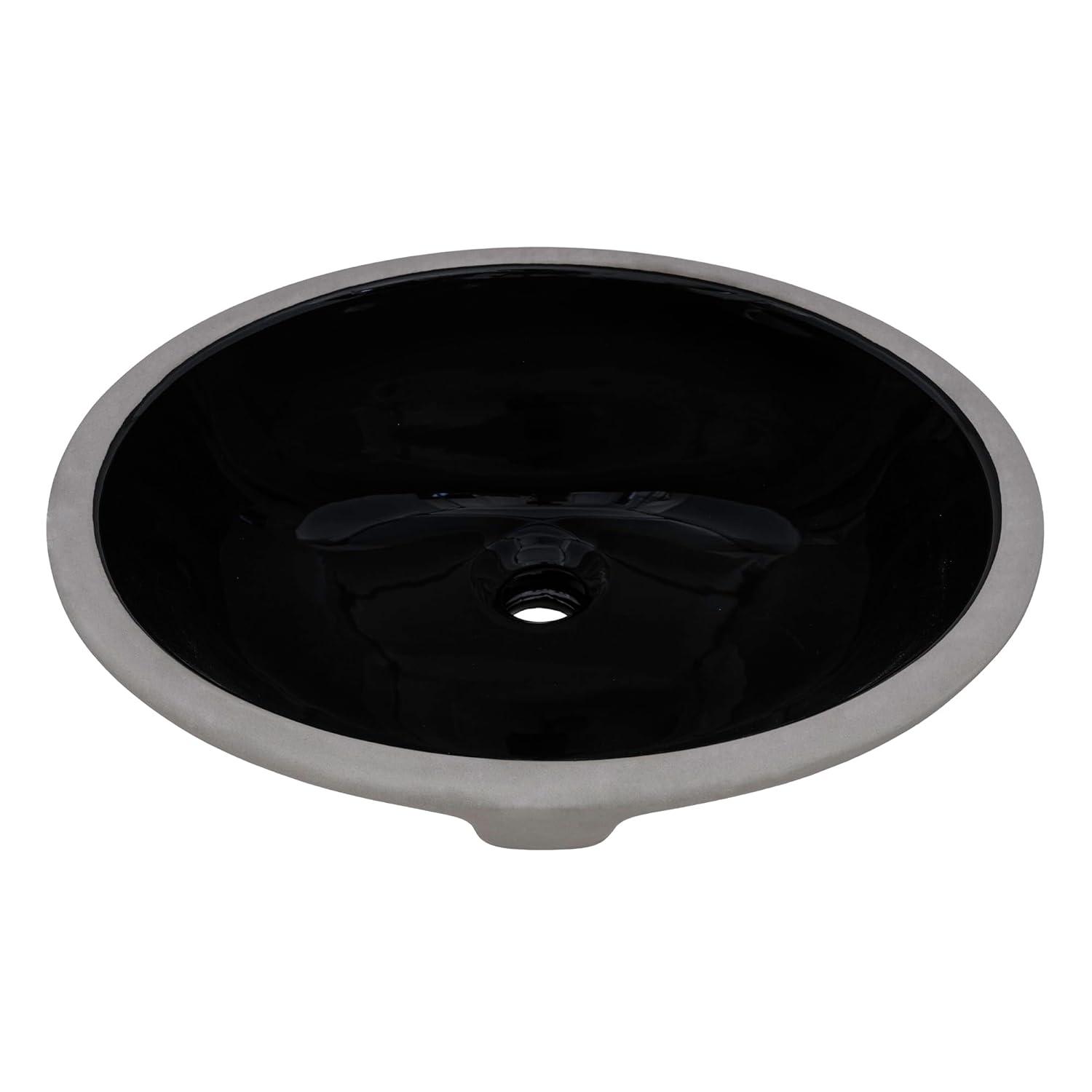 Ruvati 16 x 13 inch Undermount Bathroom Sink Oval Porcelain Ceramic with Overflow