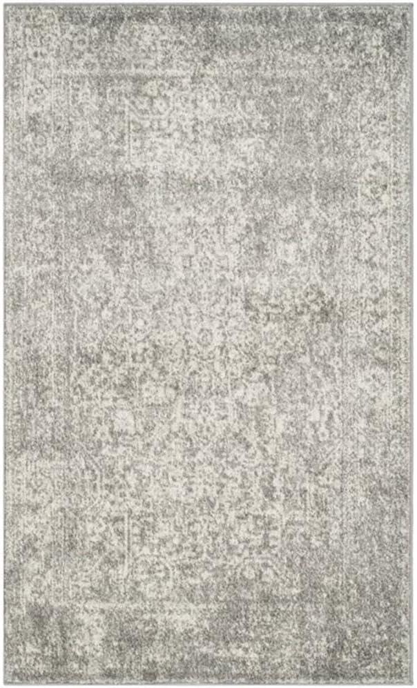 Evoke EVK256 Power Loomed Indoor Area Rug - Silver/Ivory - 6'7"x6'7" - Safavieh