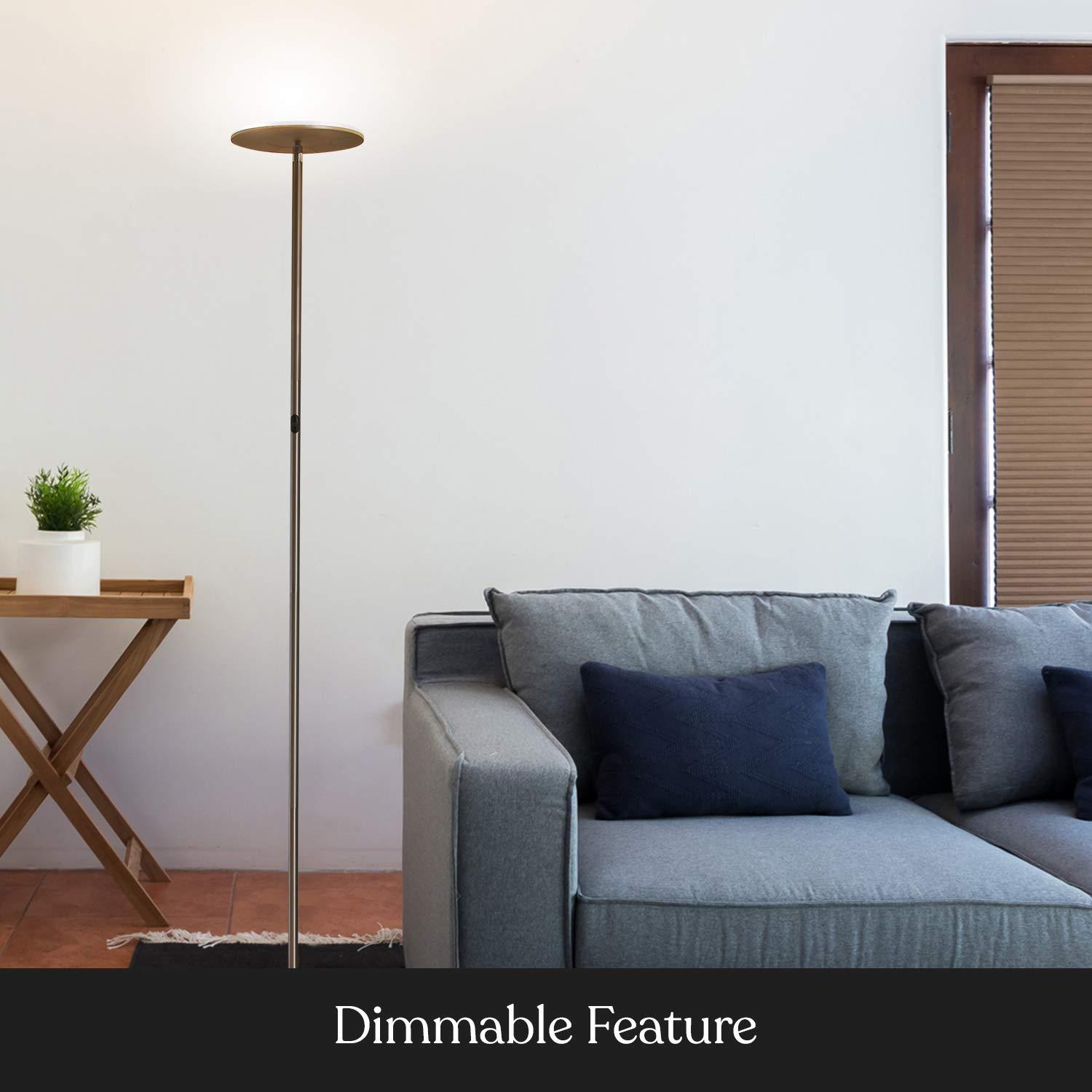 Brightech Sky Flux Industrial 63" Dimmable LED Floor Lamp with Adjustable Head
