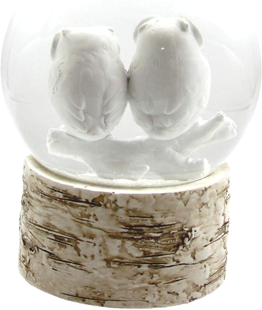 The San Francisco Music Box Company White Owl Babies 120MM Snow Globe