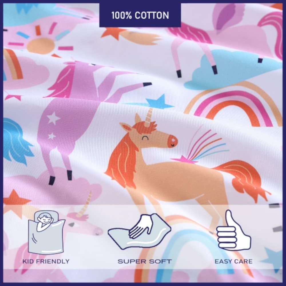 Poppy & Fritz Unicorn Microfiber Pink 3 Piece Sheet Set-Twin