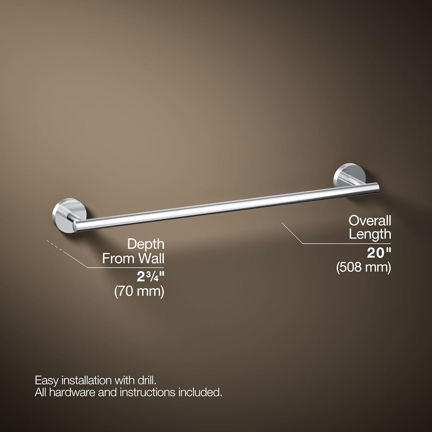 Matte Black 18" Wall Mounted Minimalist Towel Bar