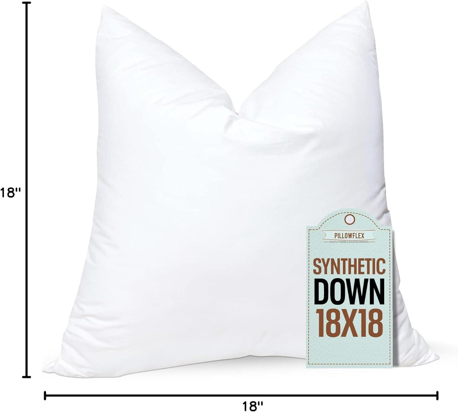 18x18 White Polyester Hypoallergenic Square Bed Pillow