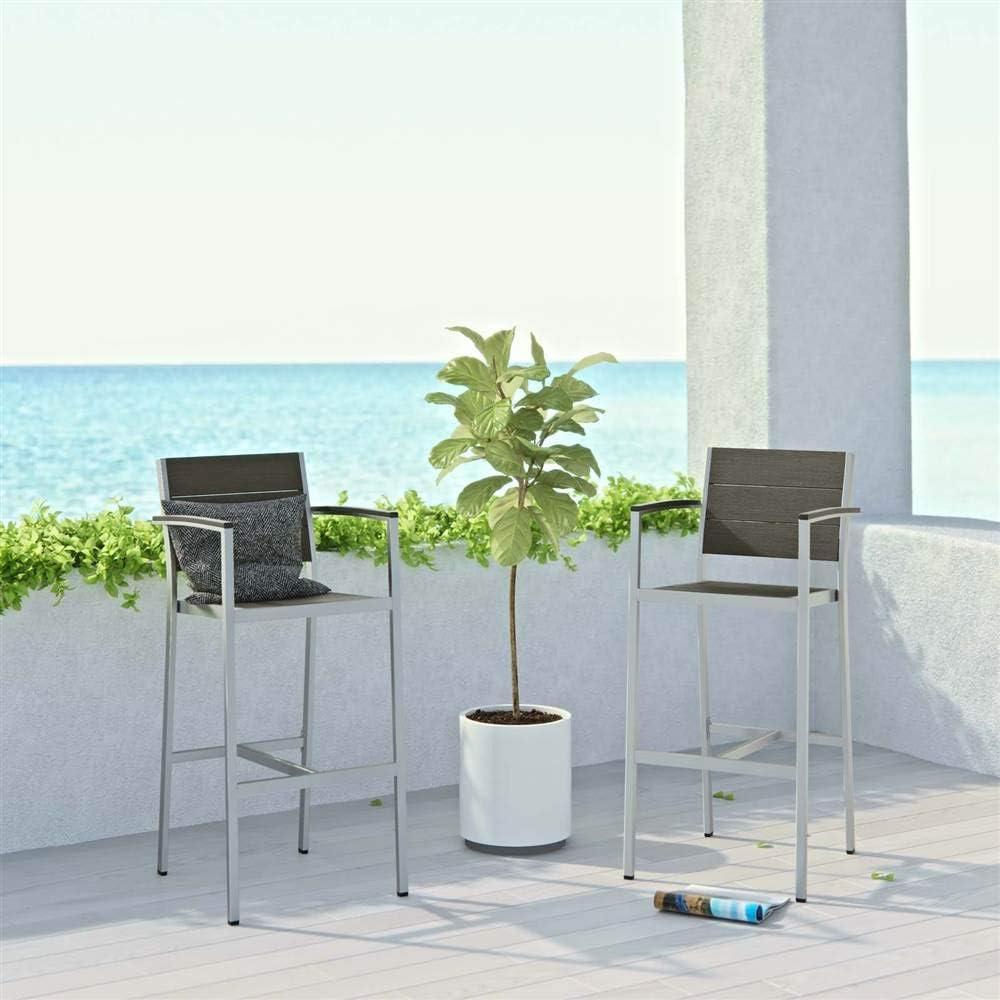 Modway Shore Aluminum Outdoor Bar Stool (Set of 2)