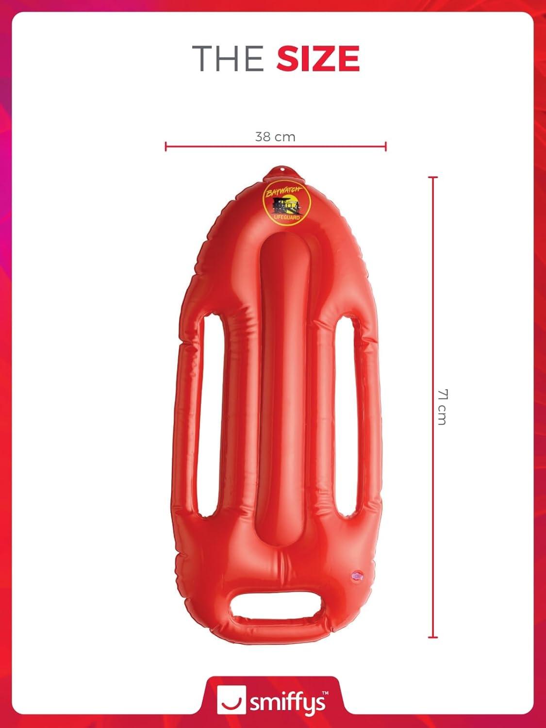 Smiffy's Costumes Baywatch Inflatable Mock Life Raft Preserver Boogie Board 27" Costume Accessory