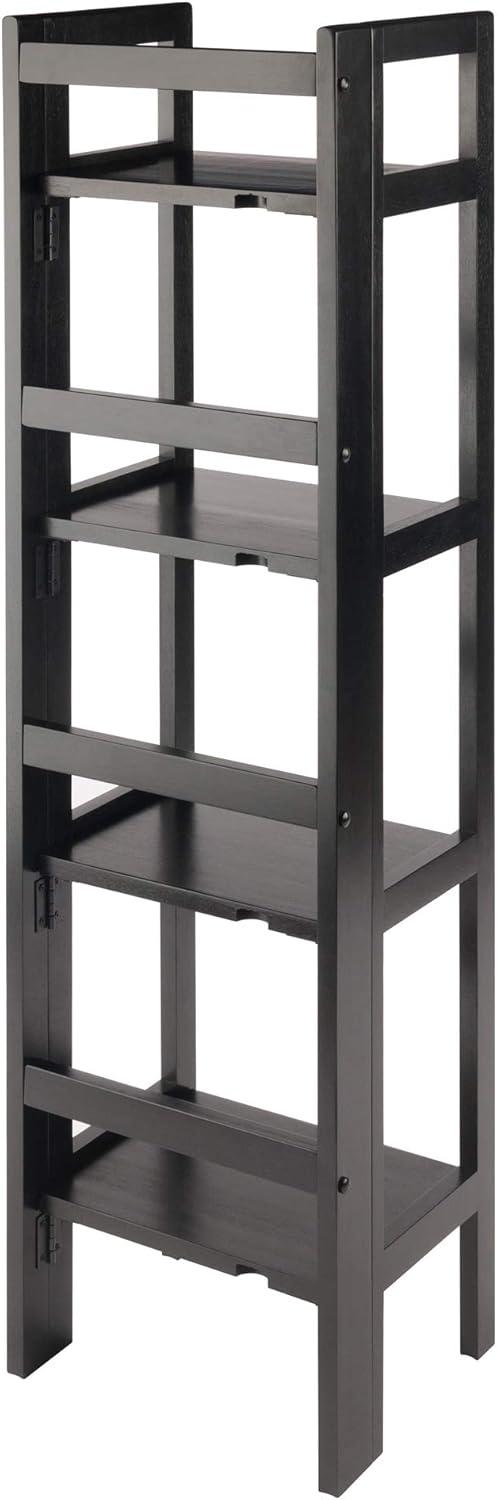 51.34" Black Solid Wood Folding Bookcase for Kids