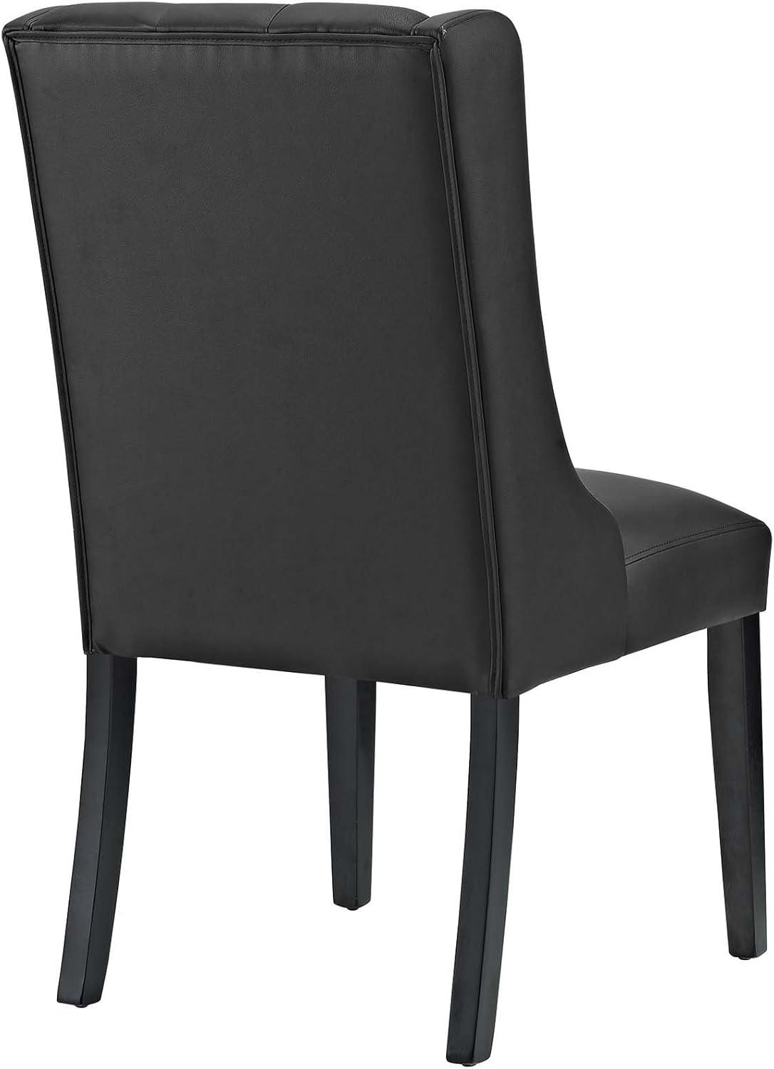Modway Baronet Modern Tufted Vegan Leather Upholstered Dining Chair in Black