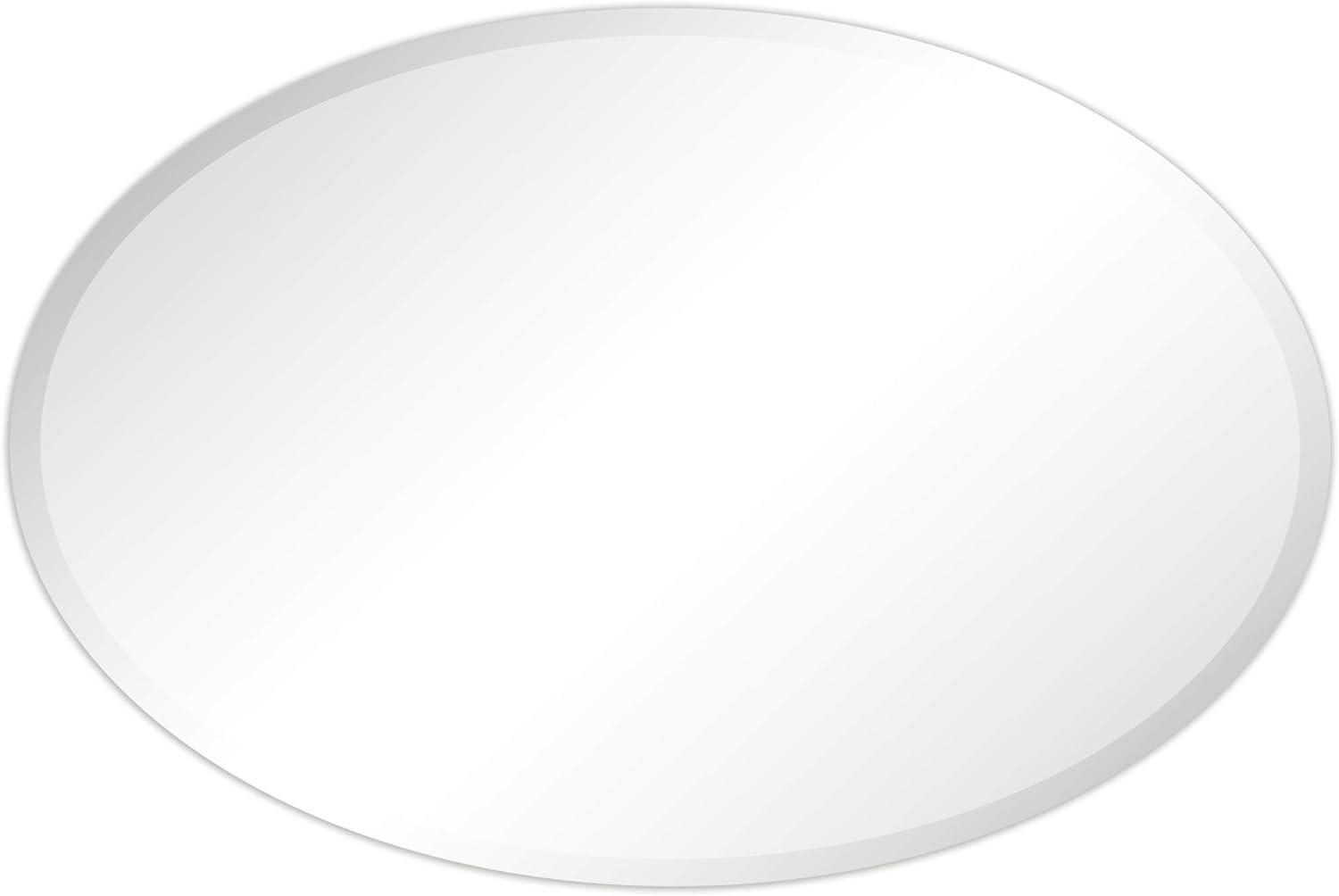 Empire Art Direct  24 x 36 in. Frameless Beveled Oval Wall Mirror - 1 in. Beveled Edge