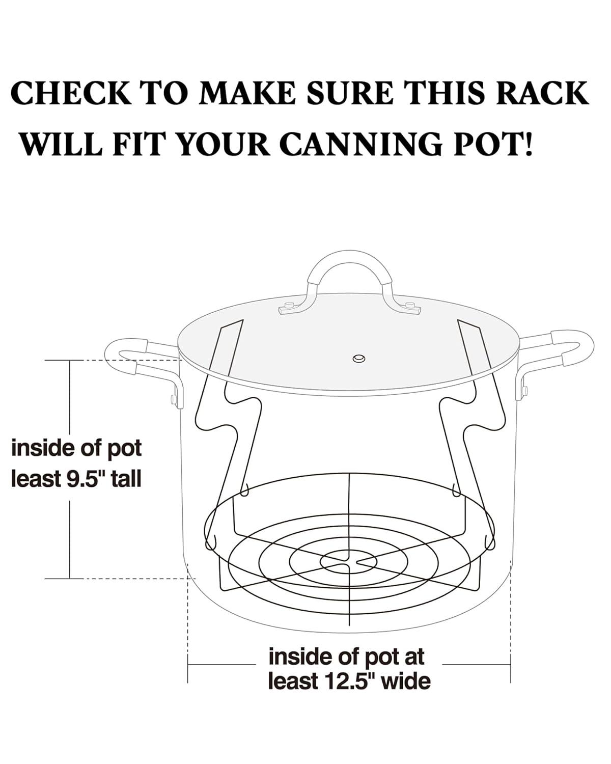 Cook N Home Cook N Home 12-inch Canning Rack, 2 Pack, Stainless Steel Steamer Canning Jar Rack, Kit For Regular Wide Mouth Mason Jars Ball Jars Holds 8 Pint Or 7 Quart Jars
