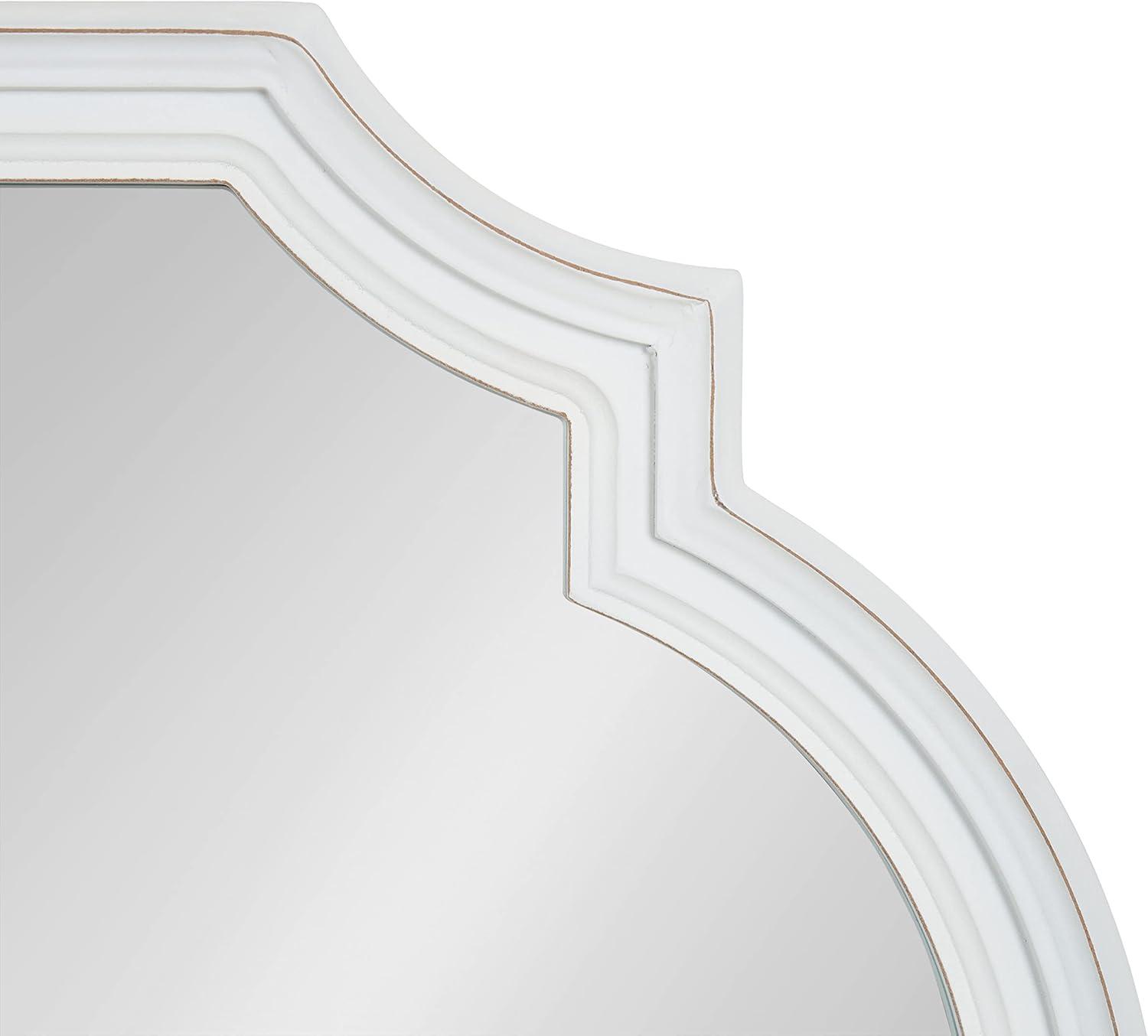 Kate and Laurel Fairbourne Scalloped MDF Full Length Mirror, 20x42, White