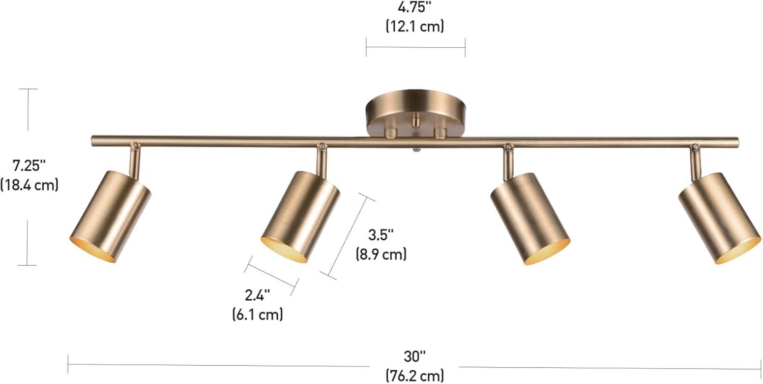 Pratt 30'' 4 -Light Fixed Track Track Kit with Dimmable and Adjustable Head