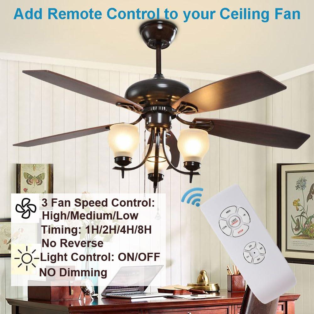 New Smaller Size Universal Ceiling Fans Light Remote Control Kit,3-in-1 Ceiling Fan Light Timing & Speed Remote for Hunter/Harbor Breeze/Westinghouse/Honeywell/Other Ceiling Fan lamp