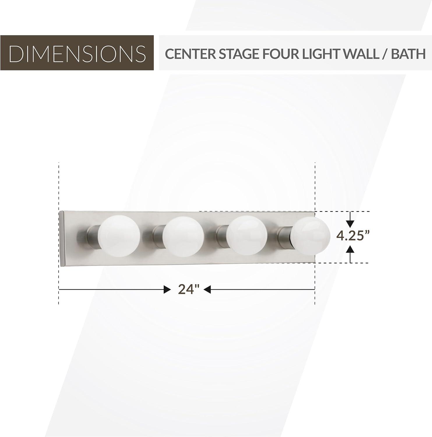 Brushed Stainless Steel 4-Light Dimmable Vanity Fixture