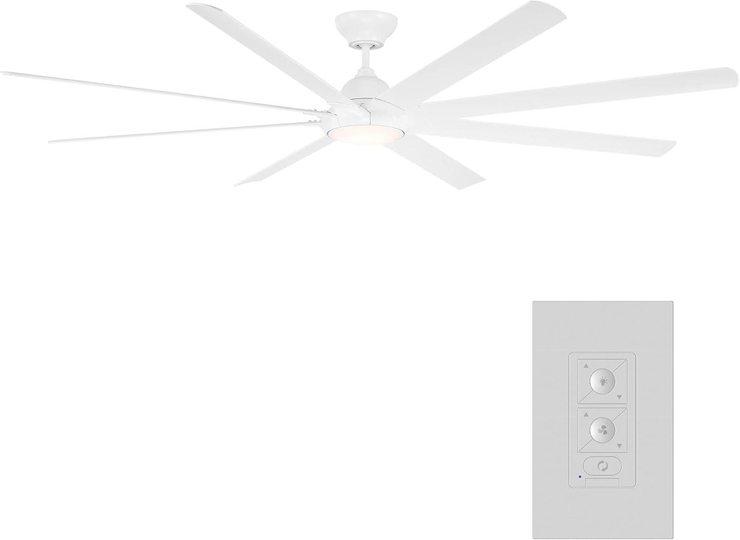 Modern Forms Hydra 8 - Blade Outdoor LED Smart Standard Ceiling Fan with Wall Control and Light Kit Included, Works With Alexa and iOS or Android App