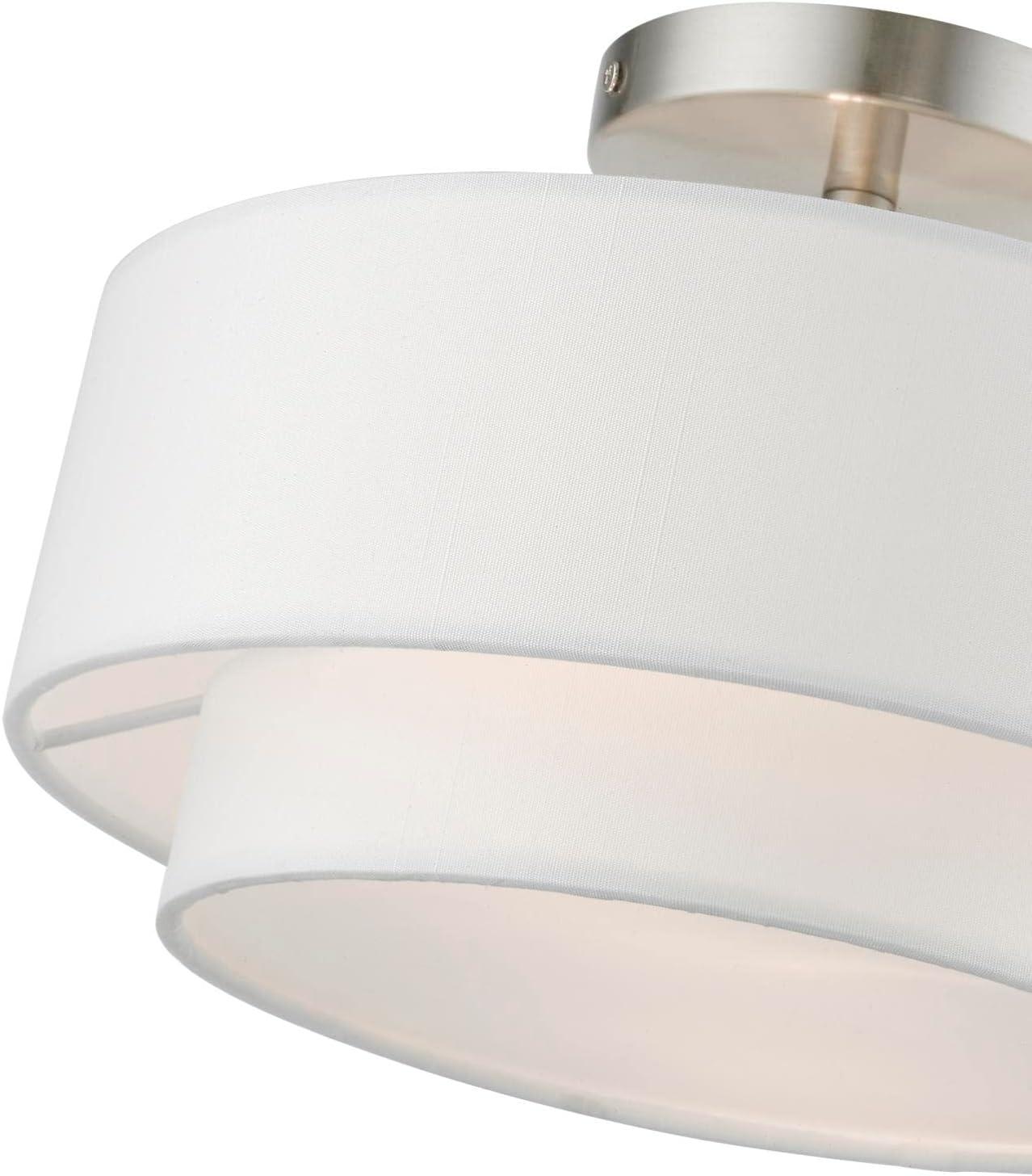 Livex Lighting Meridian 2 - Light Semi-Flush Mount in  Brushed Nickel