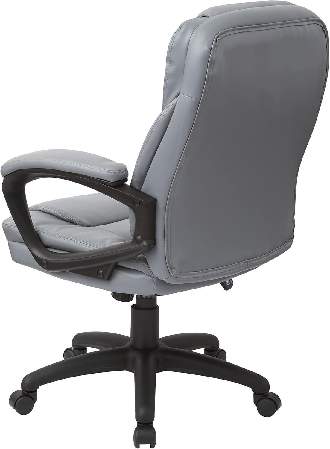 Charcoal Gray Faux Leather Executive Swivel Chair