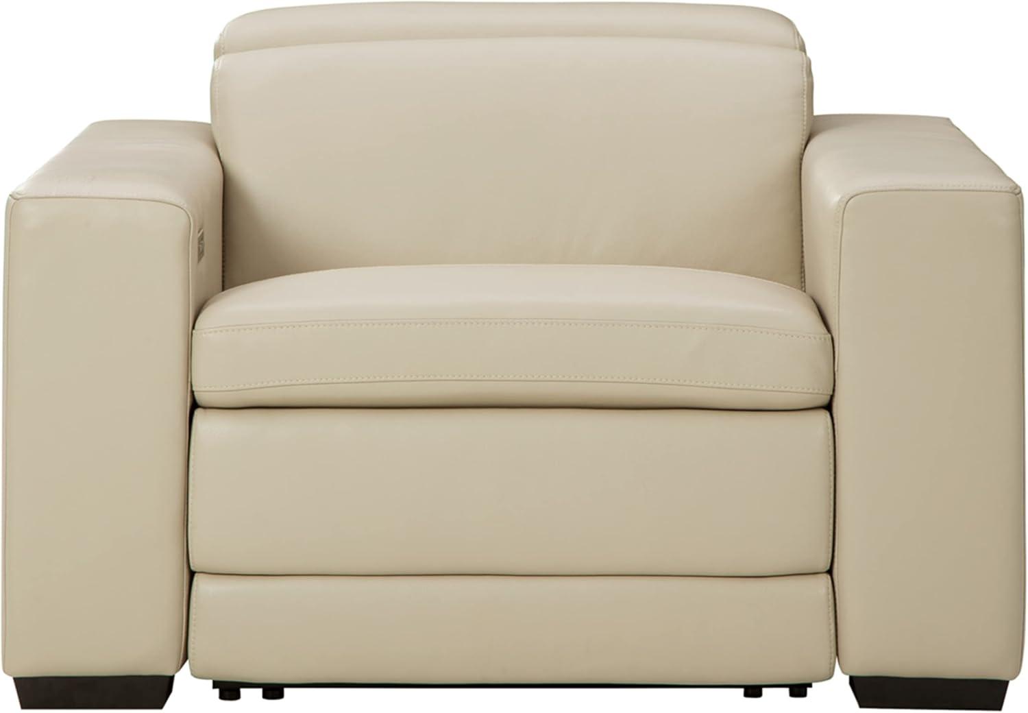 Contemporary Sand Spot 48'' Gray Leather Recliner