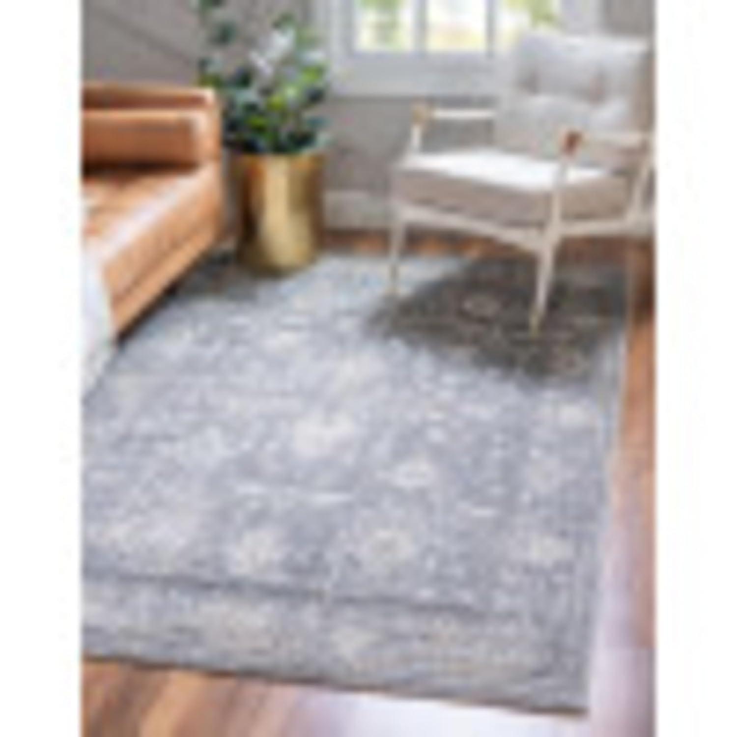 Unique Loom Portland Collection Bohemian Vintage Inspired Tone-on-Tone Design Area Rug (8' 0 x 10' 0 Rectangular, Gray/ Ivory)