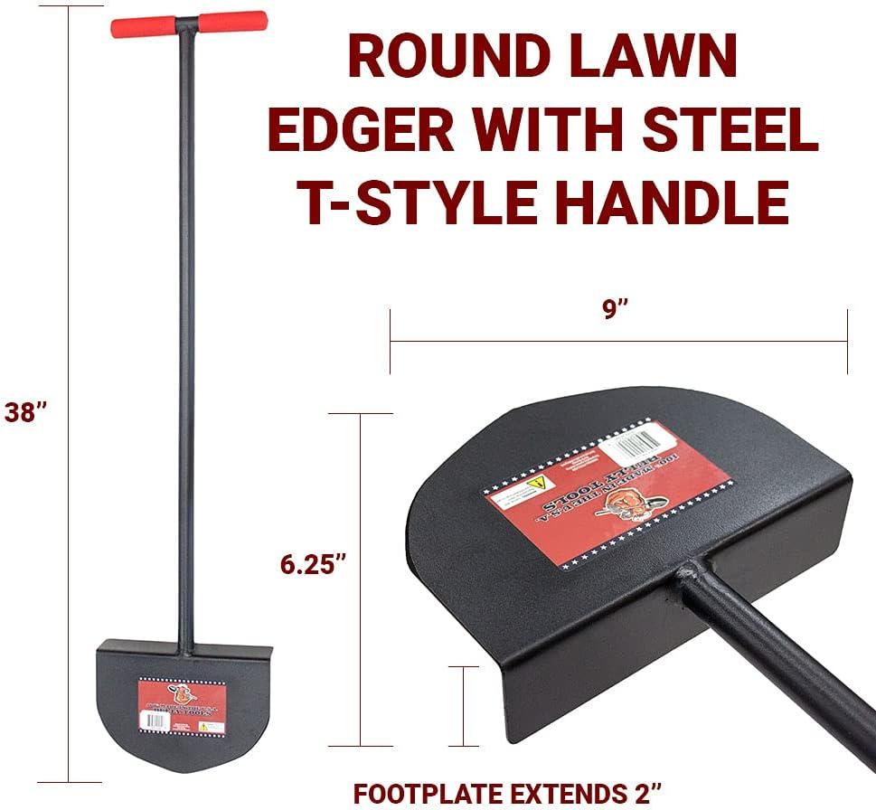 Bully Tools 92251 Round Lawn Edger with Steel T-Style Handle, 38"