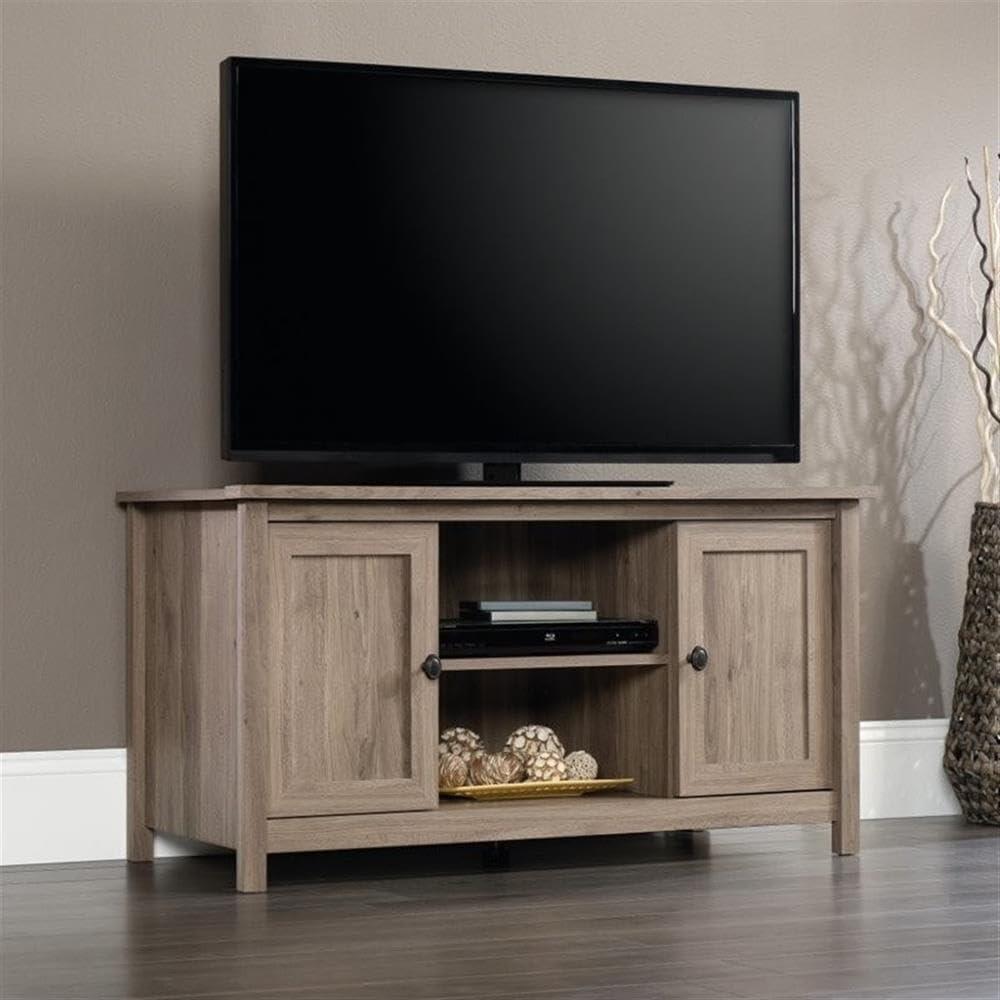 Sauder County Line Engineered Wood TV Stand in Salt Oak