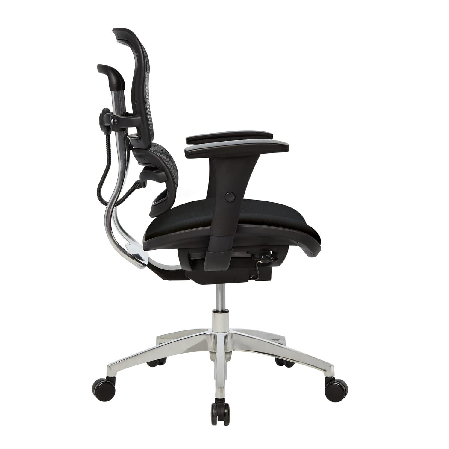 Black Mesh and Fabric Mid-Back Swivel Executive Chair