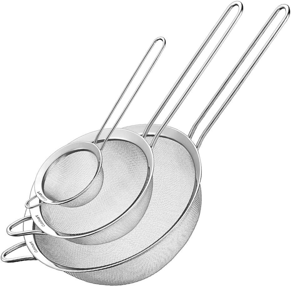 Cuisinart 3 Piece Stainless Steel Mesh Strainer Set for for Sifting, Straining and Draining Vegetables, Pastas, Flour, Tea