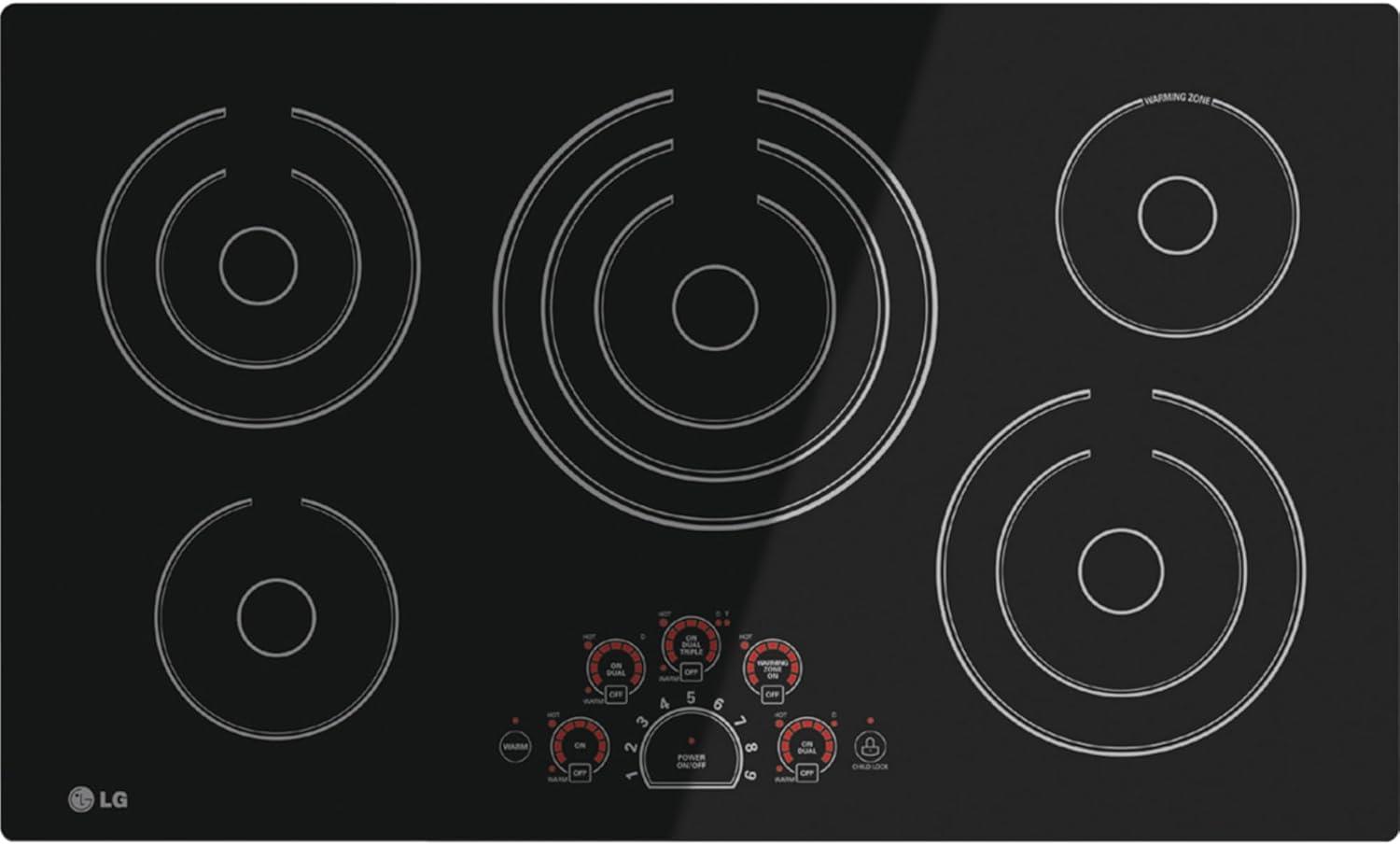 36" Black Ceramic Electric Cooktop with Touch Controls