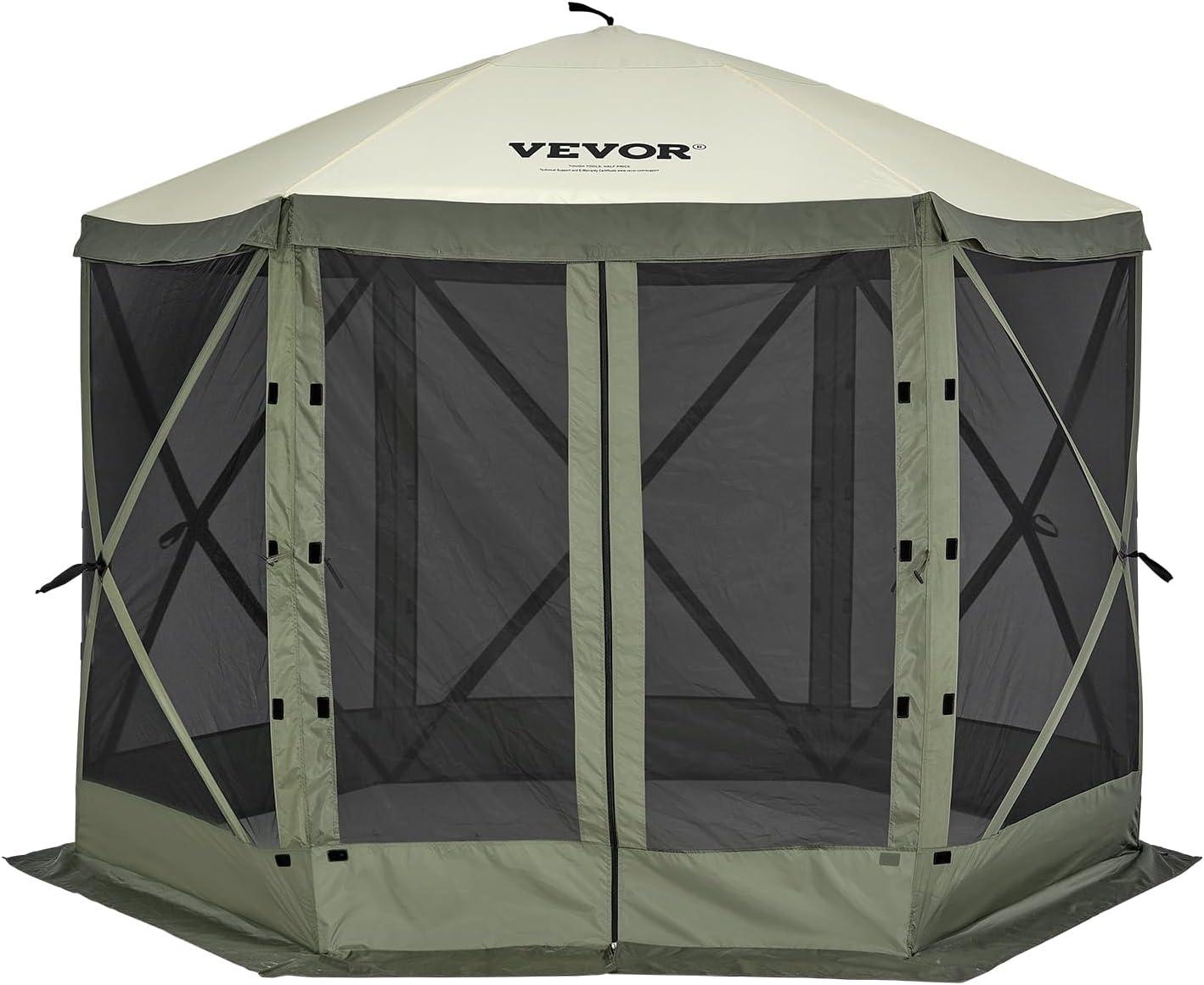 Army Green 10x10FT Pop-Up Gazebo Tent with Mesh Windows