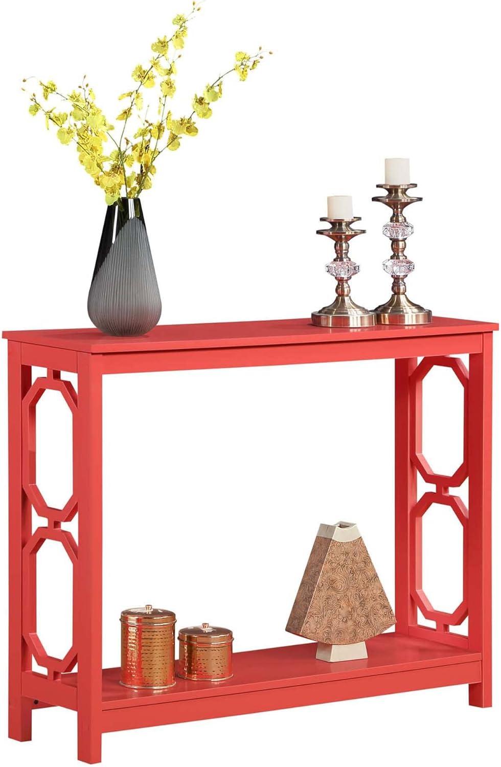 Convenience Concepts Omega Console Table with Shelf, Coral