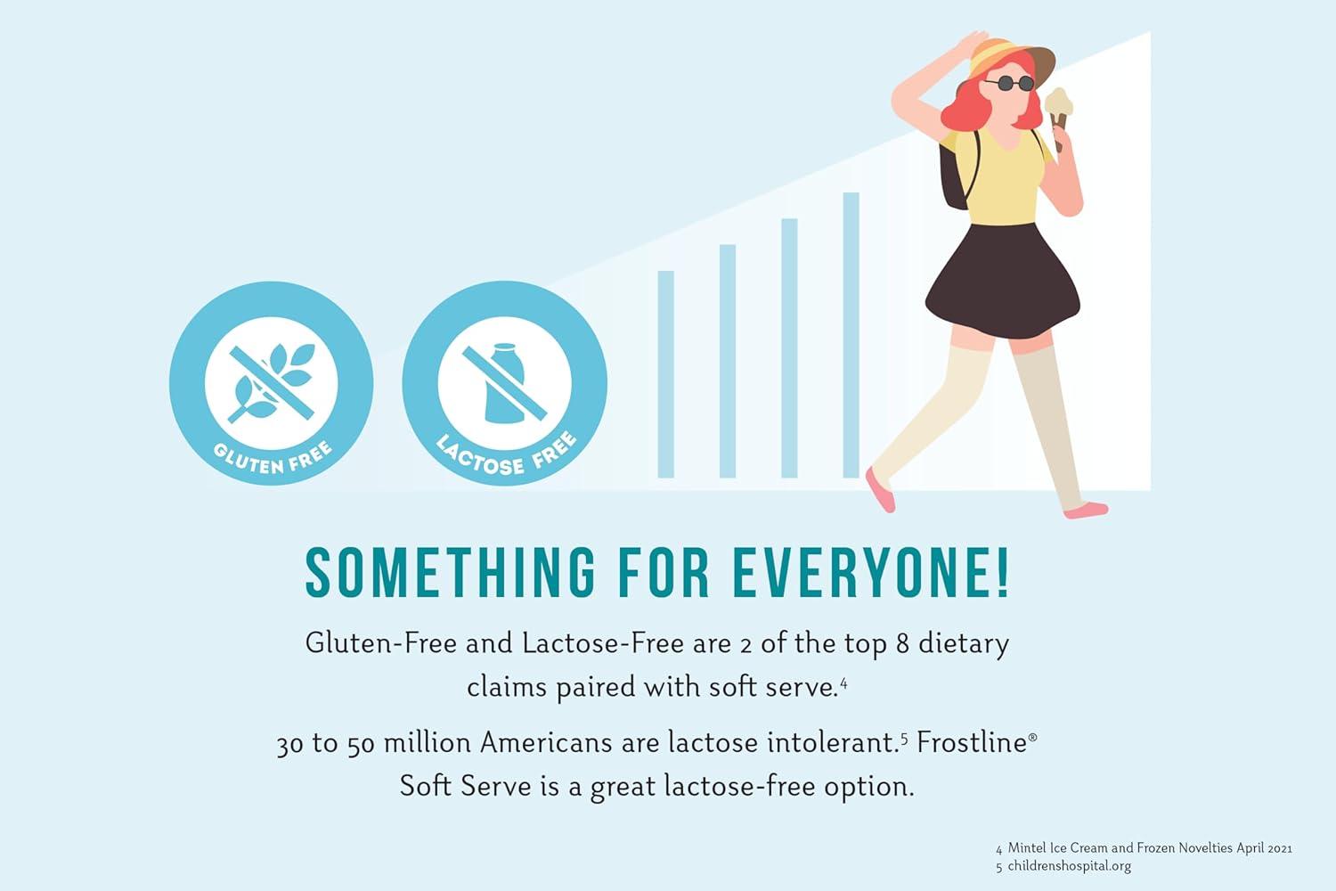 Frostline Vanilla Soft Serve Ice Cream Mix, Lactose & Gluten Free - Just Add Water, Dairy, or Dairy Free Alternative, Use with Blender, Countertop Ice Cream Maker, Soft Serve Machine - 6 lb Bag