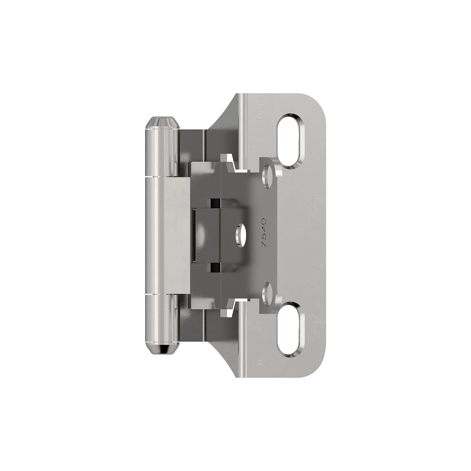 Polished Chrome 1/4 Inch Overlay Self-Closing Cabinet Hinge