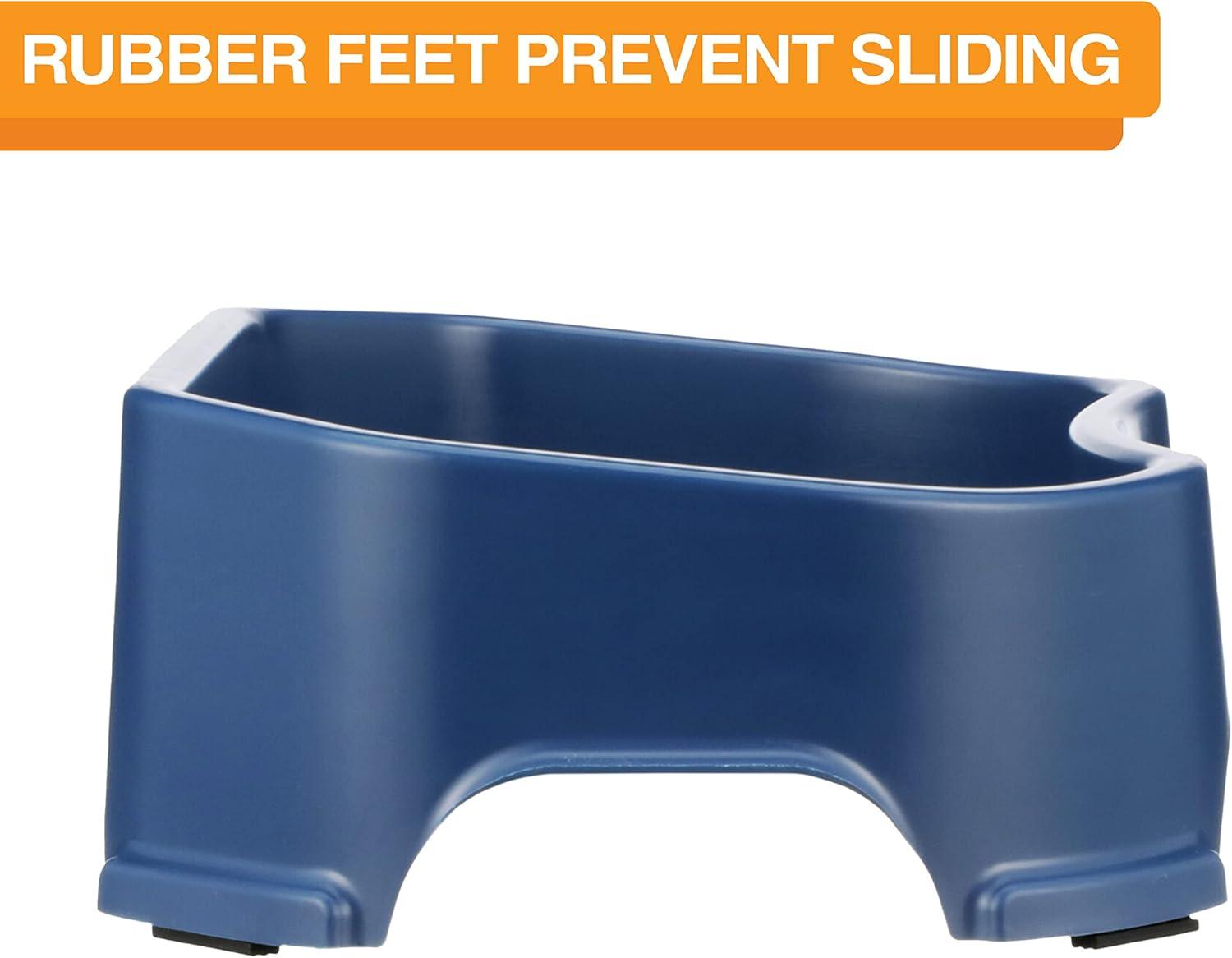 Neater Pets Big Bowl for Dogs - Great for Multi-Pet Households - Extra Large Plastic Trough Style Food or Water Bowl for Use Indoors or Outdoors, Dark Blue, 1.25 Gallon (160 Oz.)