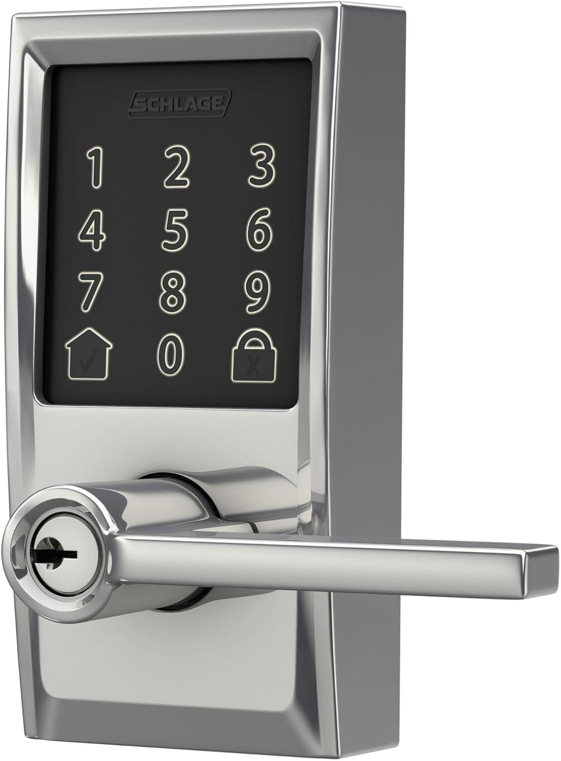 Schlage Fe789wb-Cen-Lat Encode Wifi Enabled Electronic Keypad Latitude Door Lever - Chrome