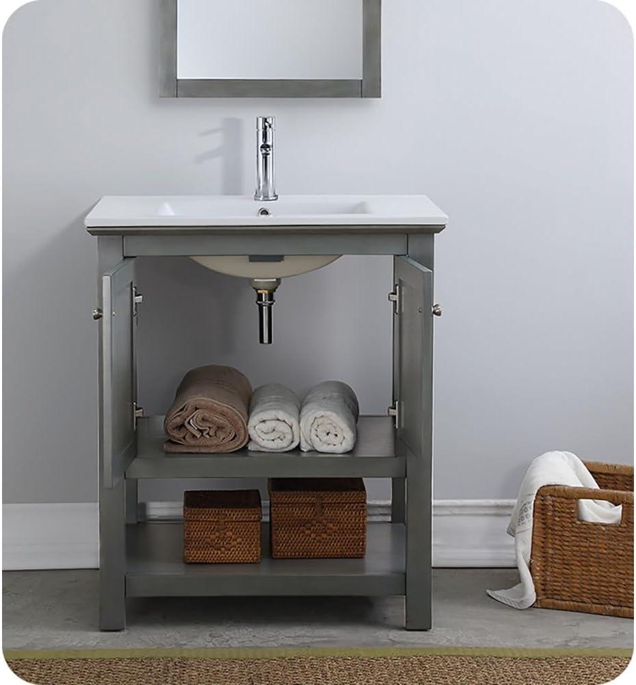 Manchester 30" Freestanding Single Sink Bathroom Vanity with Integrated Sink (Faucet Not Included)