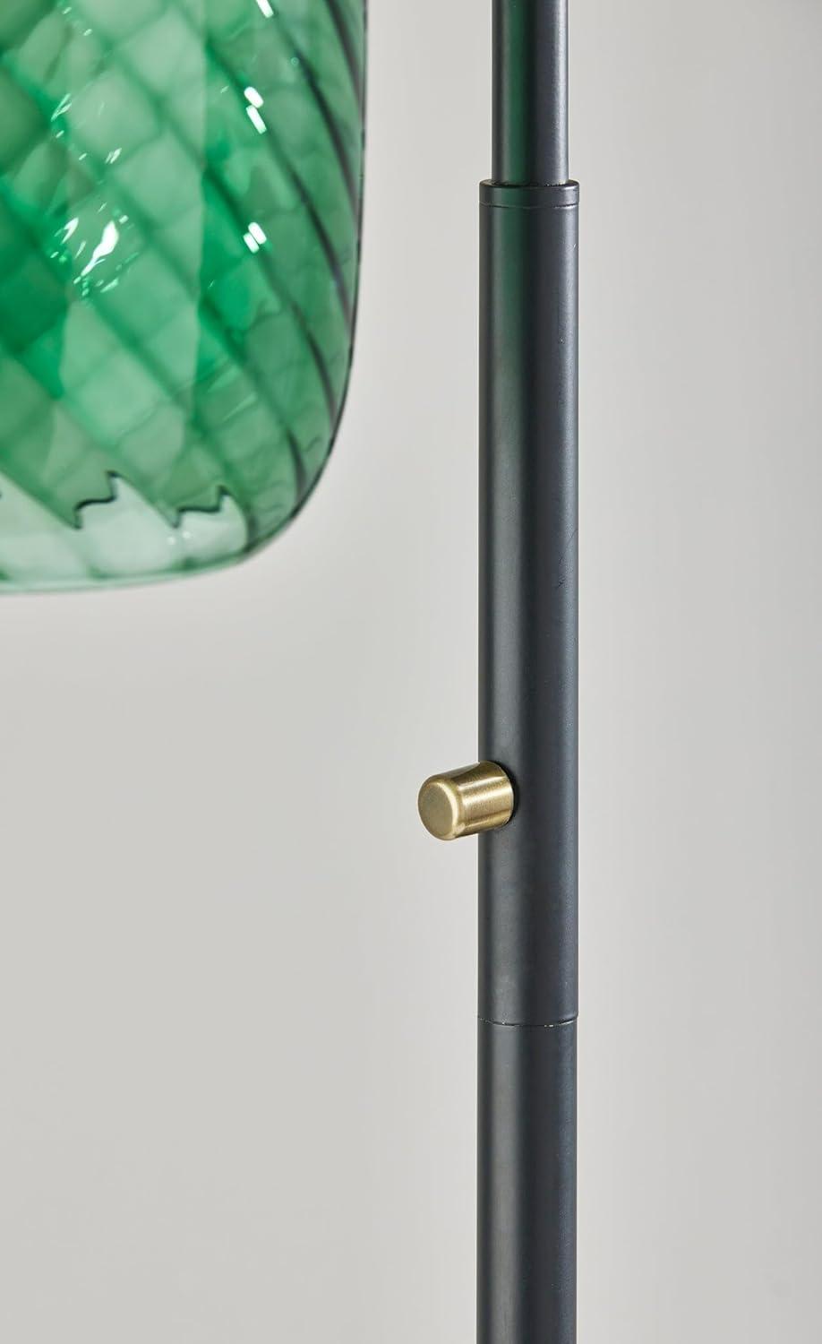 Derrick Floor Lamp Black with Brass Accents - Adesso