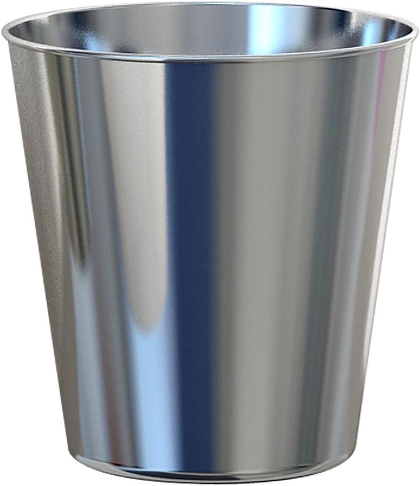 Glossy Stainless Steel 9-Quart Bathroom Wastebasket