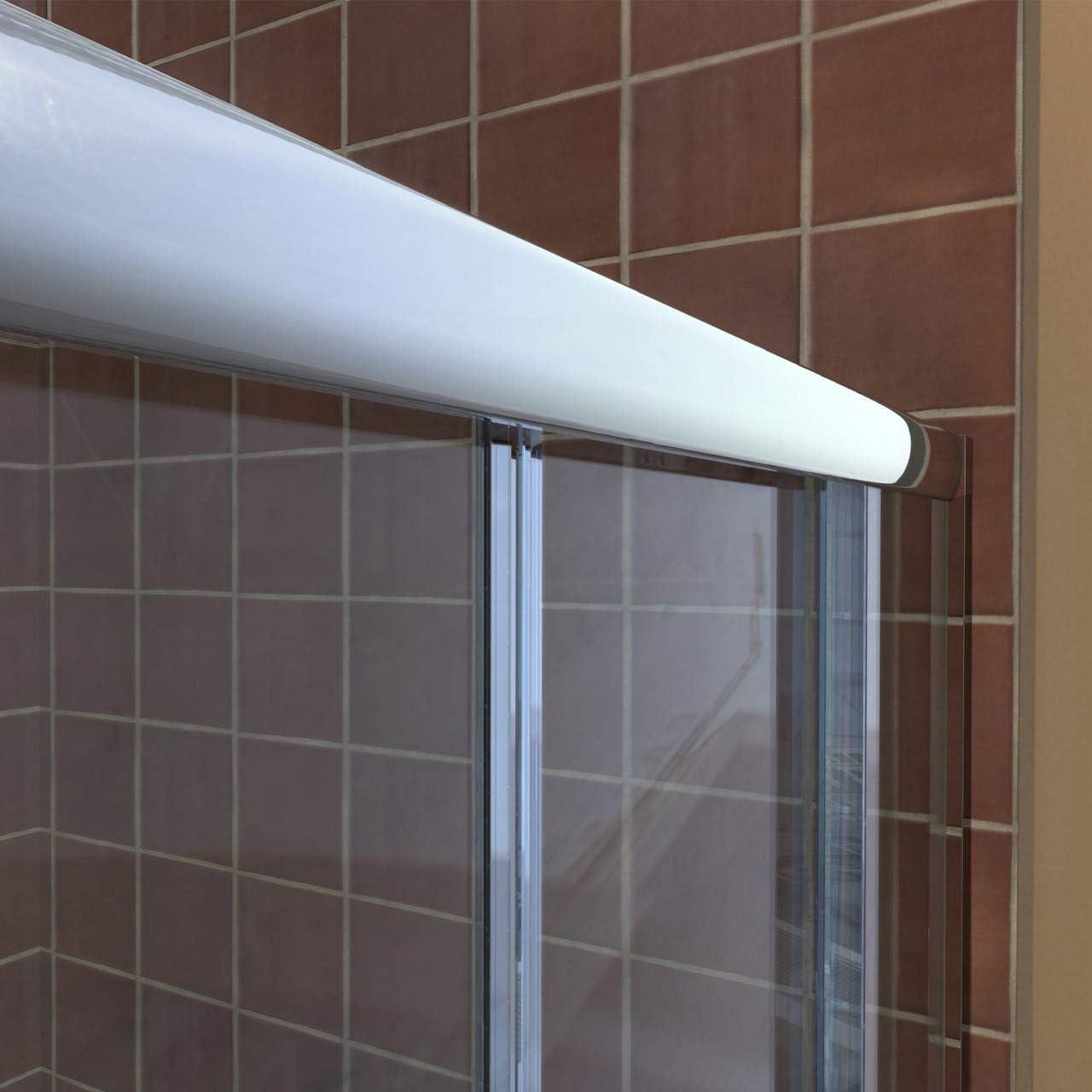 Visions 56" W x 72" H Double Sliding Semi-Frameless Shower Door